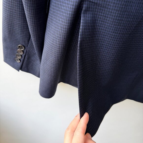 Hugo Boss Johnston/Lenon Classic Fit Wool Suit navy checkered Men’s Size 40L - Picture 10 of 16